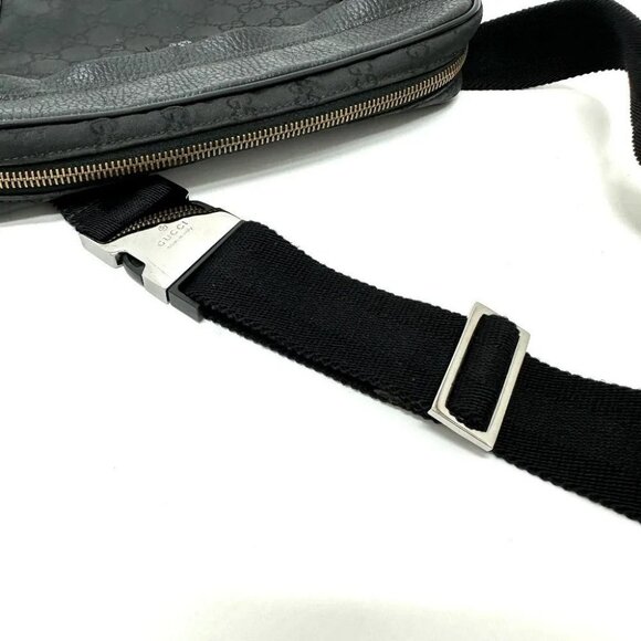 Authentic Gucci GG Supreme Monogram Waist Bag Belt Bag Pouch Mens Black - Picture 6 of 8